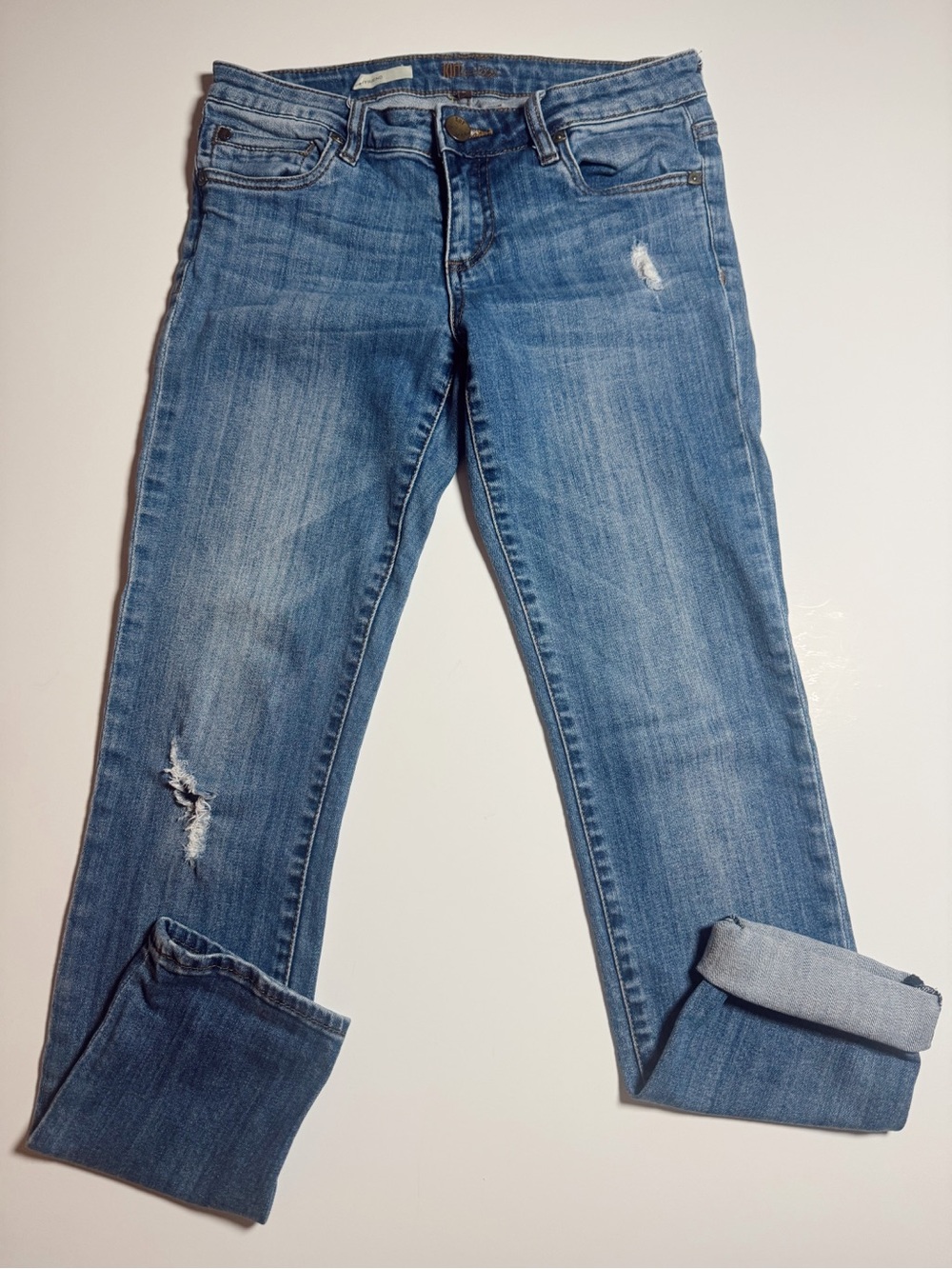 KUT FROM THE KLOTH Classic Mid-Blue Women’s Distressed Jeans